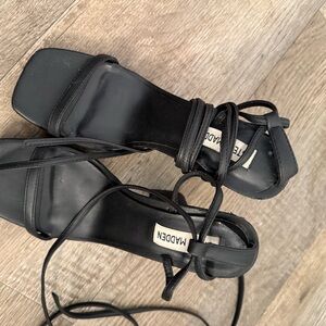 Steve Madden Black Lace-Up Heels
